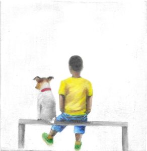 Menino com cachorro